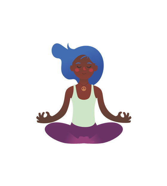 Beautiful Dark Woman Yoga Lotus Position Vector Art
