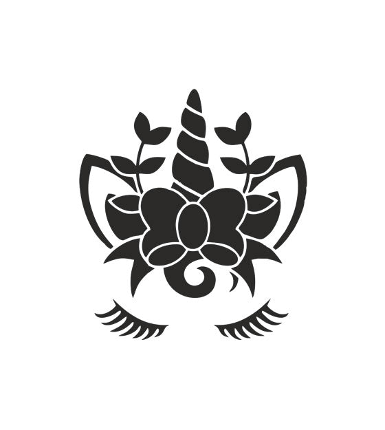 Beauteous Floral Unicorn Silhouette Art
