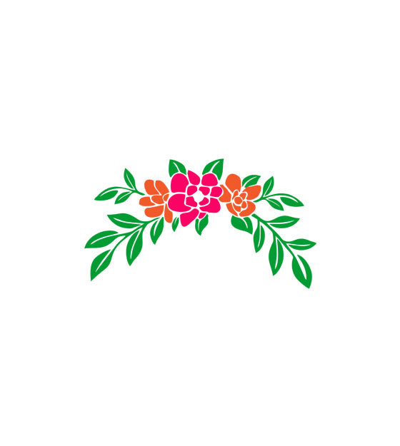 Multicolored Flowering Vines Floral Design Vector Art