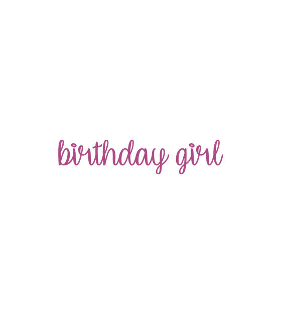 Purple Birthday Girl Alphabet Calligraphy Vector Art