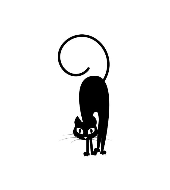 Fearful Halloween Cat Sith Silhouette Art
