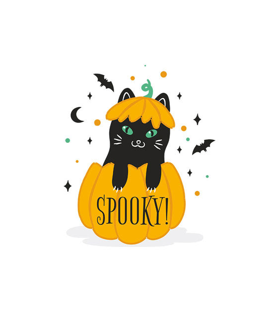 Halloween Spooky Cat Sith Jack O' Lantern Vector Art