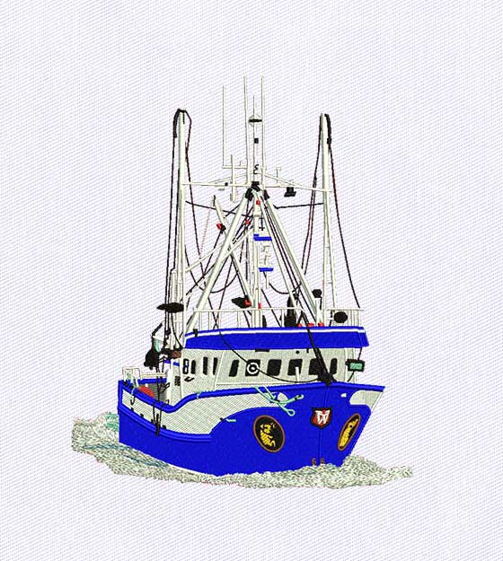 Stunning Liner Ship Embroidery Design