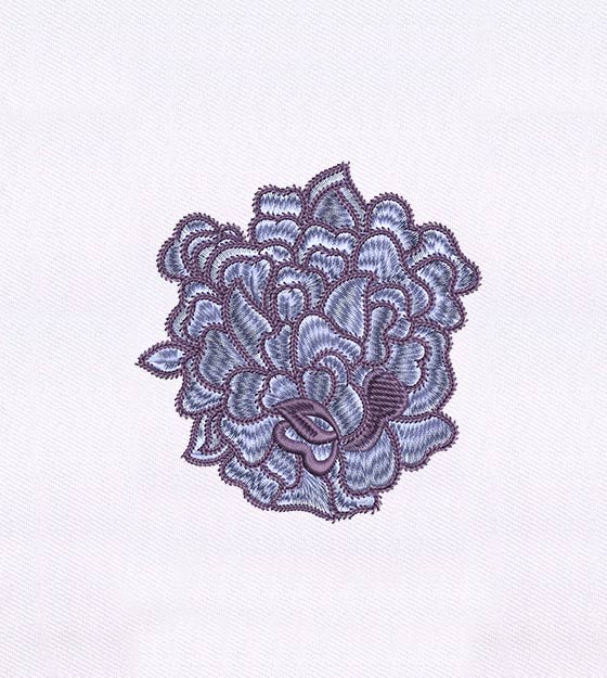 Elaborate Purple Flower Embroidery Design