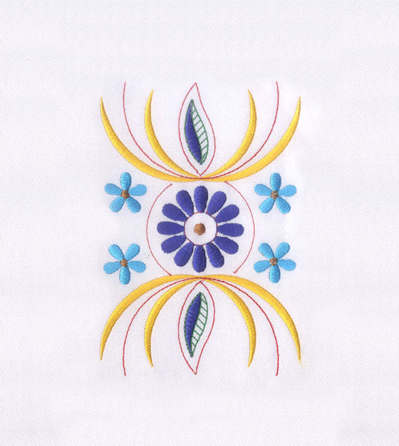 Meticulous Flower Detailed Quilting Embroidery Design