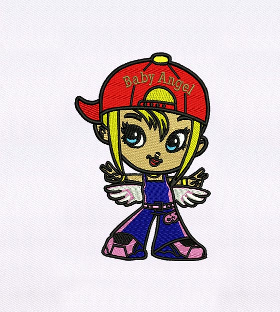 Saintly Baby Angel Girl Embroidery Design