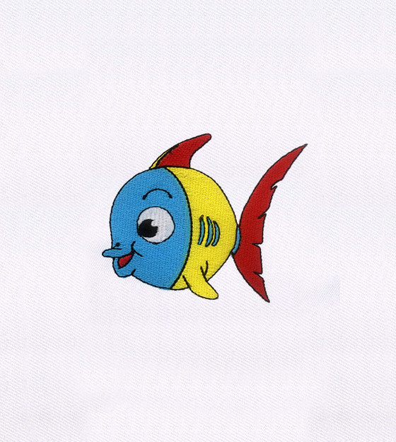 Blue and Yellow Baby Fish Embroidery Design