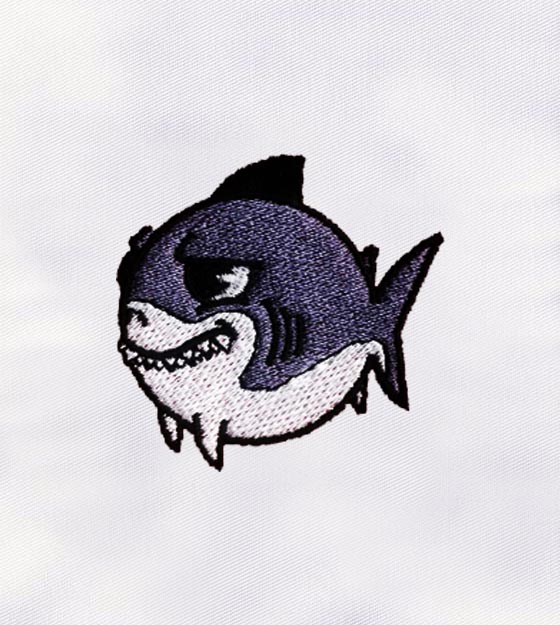 Little Fat Shark Embroidery Design