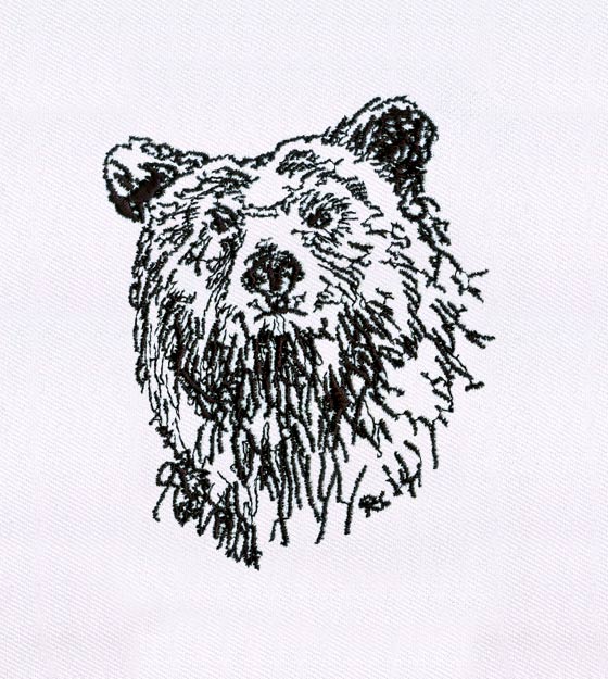 Grizzly Bear Embroidery Design