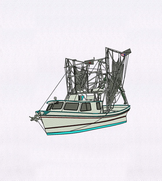Large Industrial Sailing Boat Embroidery Design