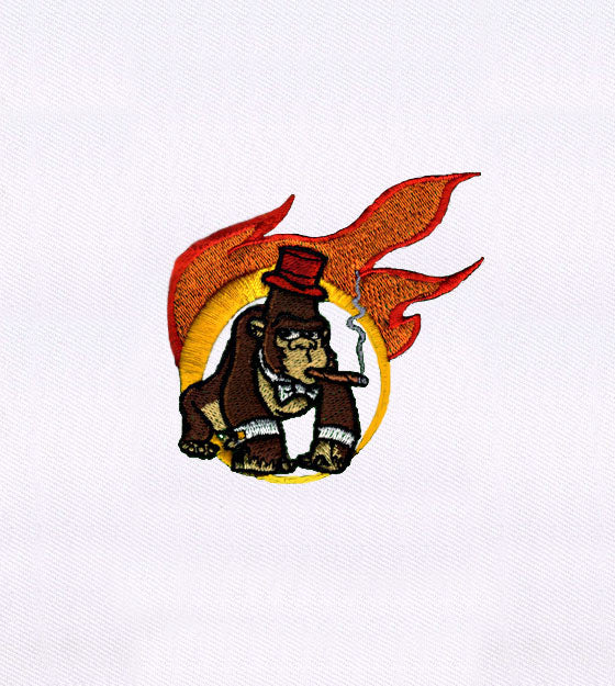 Suave and Cool Smoking Gorilla Embroidery Design