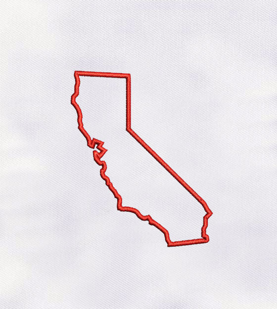 California Map Machine Embroidery Design