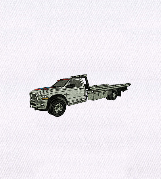 Great White Pickup Truck Embroidery Design