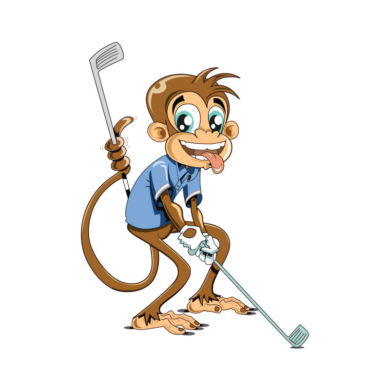 Free Golf Playing Monkey Vector Design