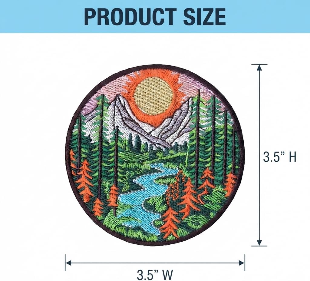 DigitEMB Mountain Nature Patch Iron On Patches Hiking Camping Outdoor