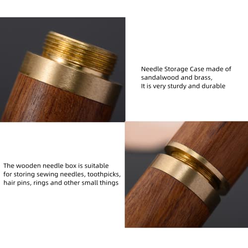 3 Pcs Wooden Needle Case Sewing Needles Holder Storage Case