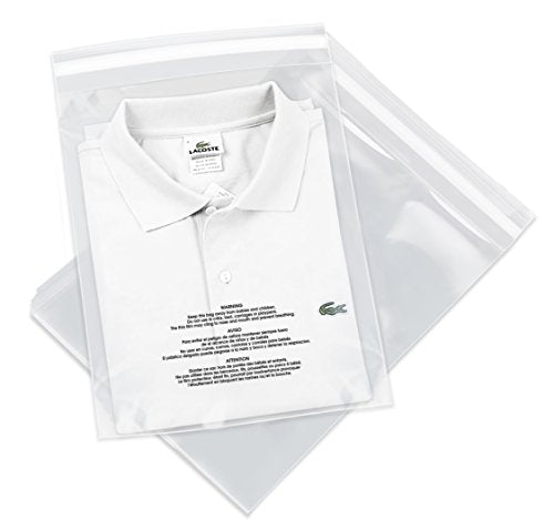12x15 100 Count Clear T Shirt Bags Poly Bags For Shirts