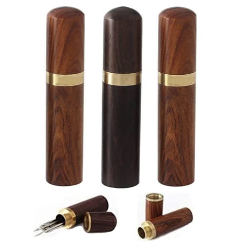 3 Pcs Wooden Needle Case Sewing Needles Holder Storage Case