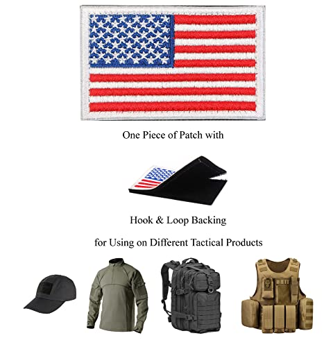 Red White Tactical Patches Of USA Flag With Hook And Loop Army Uniform
