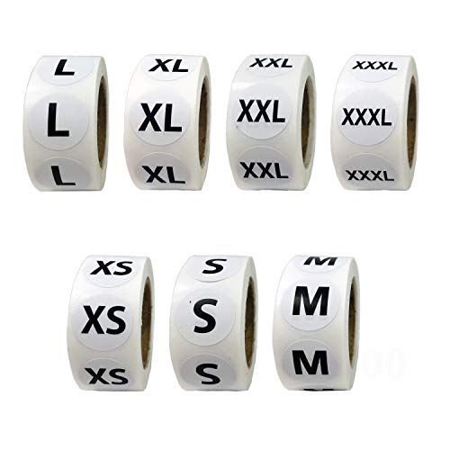 7 Sizes 3500 Pcs Clothing Size Stickers Labels Size Stickers For Clothing