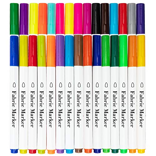 30 Colors Fabric Markers Fabric Permanent Marker For T-Shirts Clothes
