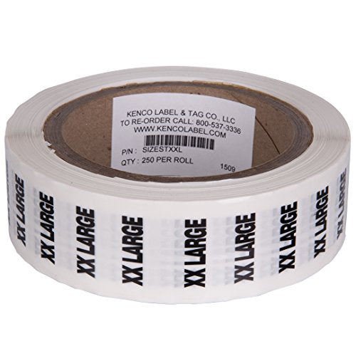 Xxl Clothing Size Strip Labels 250 Strips Per Roll Size Tags For Clothing