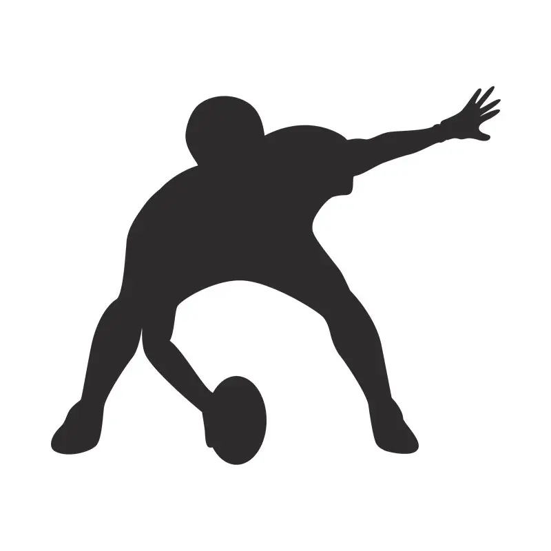 Football Player Starting Play Silhouette Art