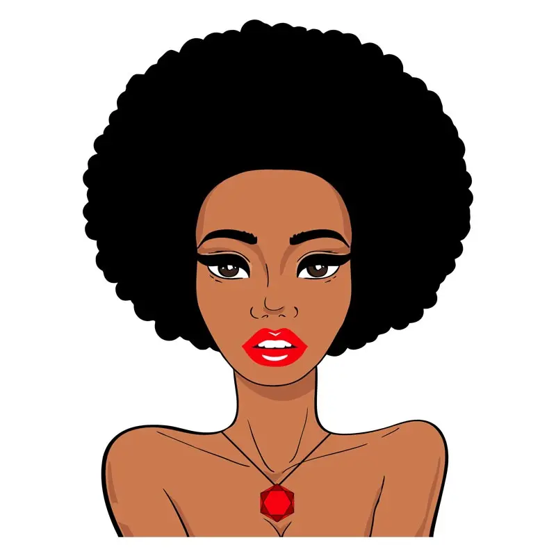 Succulent Lips African American Afro Woman Vector Art