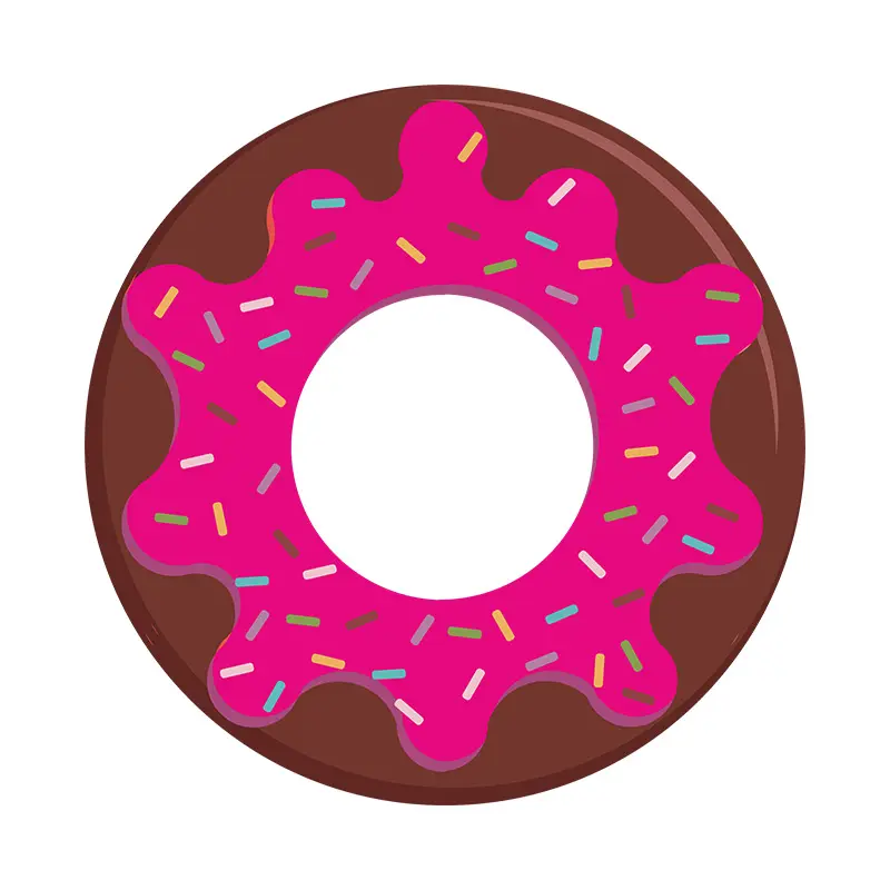 Sprinkled Strawberry Doughnut Vector Art