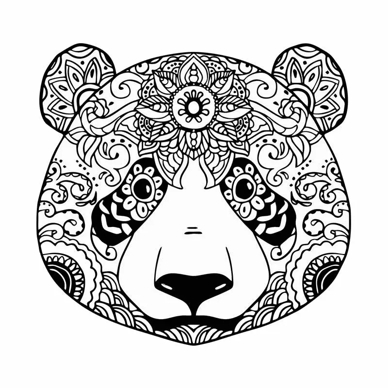 Mandala Panda Face Vector Art
