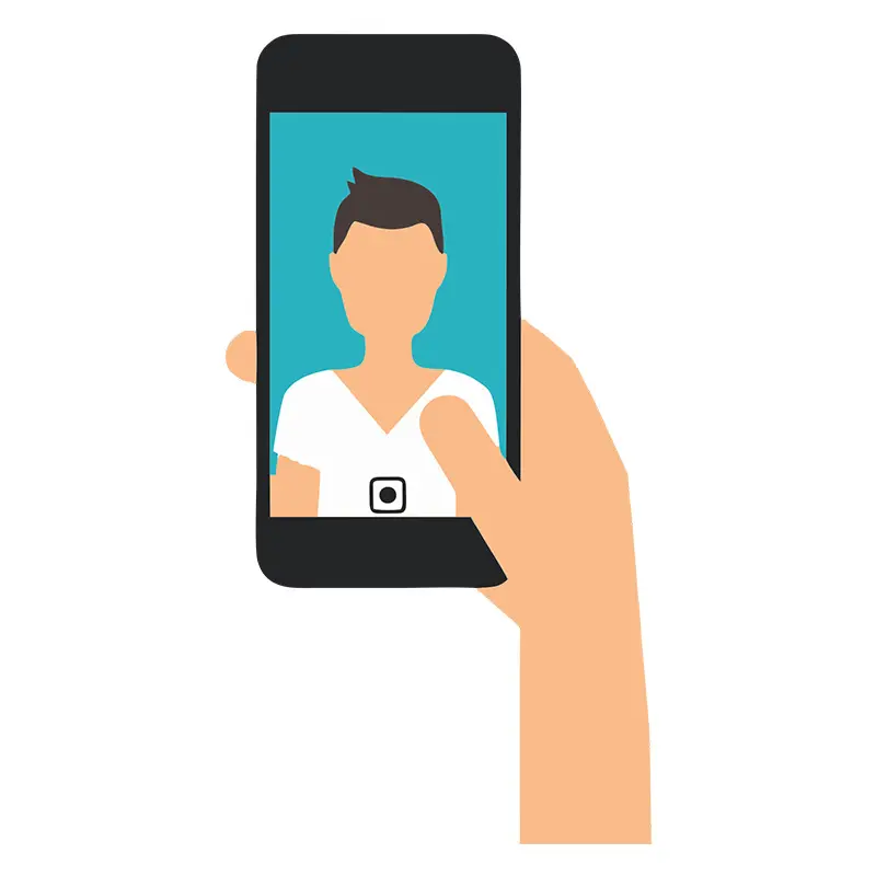 Selfie via Cellphone Vector Art