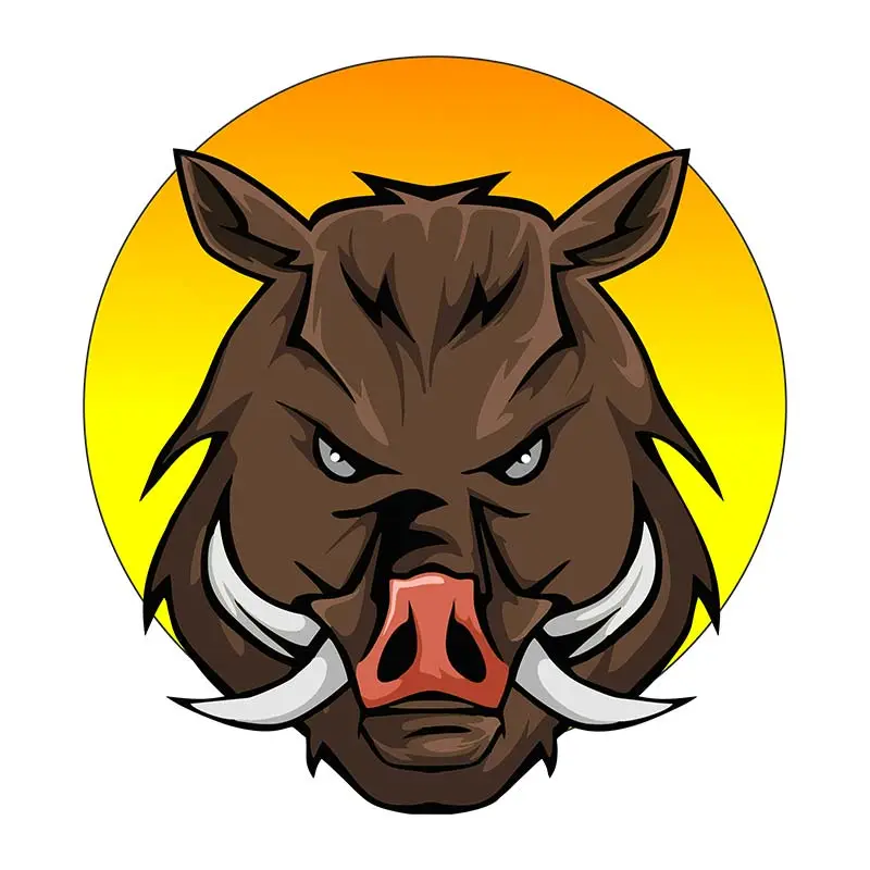 Terrifying and Determined Boar Vector Art