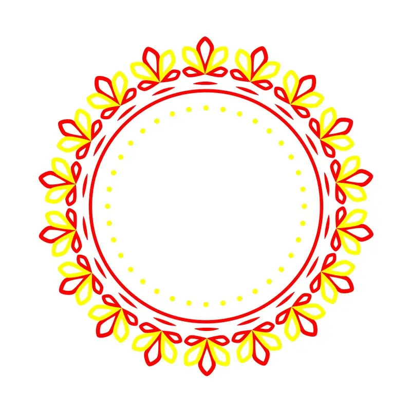 Gallant Floral Petals Mandala Circle Border Vector Art