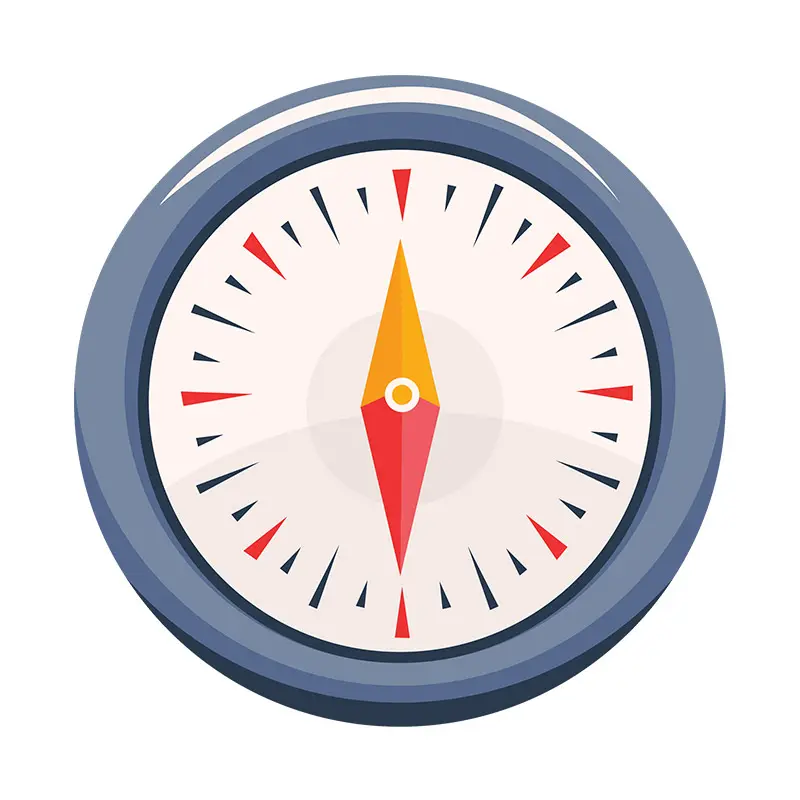 Flared Multi Color Hand Compass Vector Art