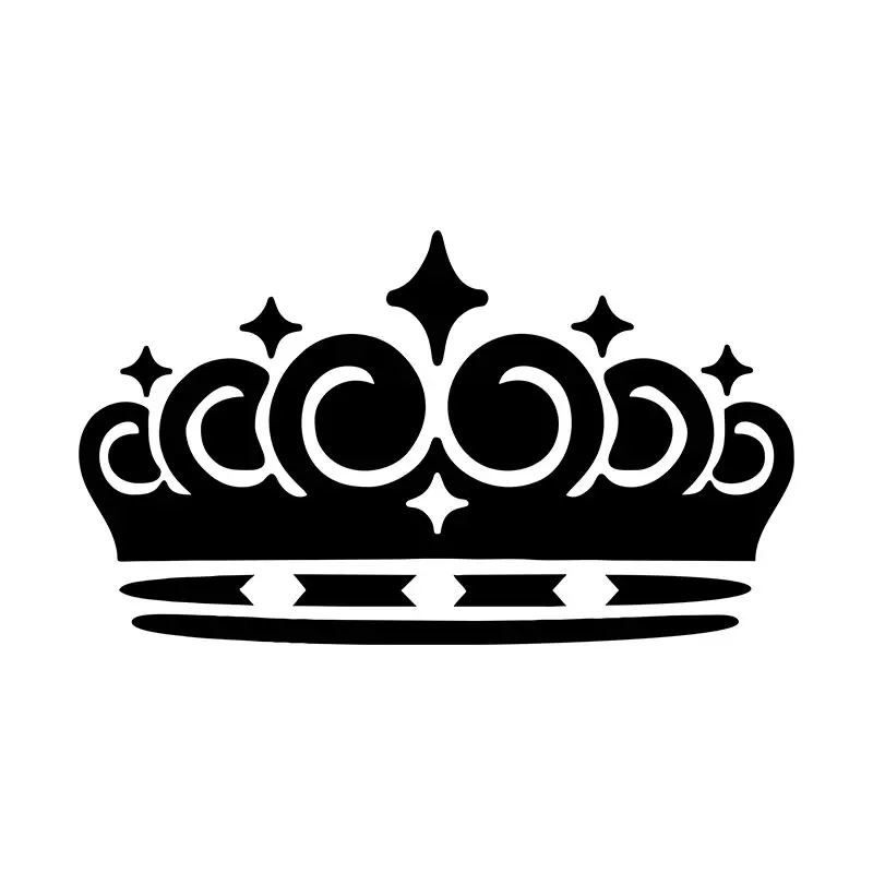 Stellar Curl Petals Crown Silhouette Art