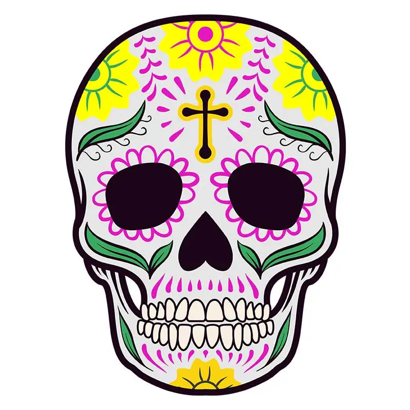 Floral Crossed La Calavera Face Mask Vector Art