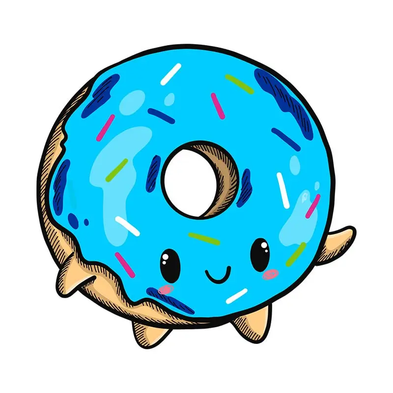 Beady Eyed Colorful Sprinkled Donut Vector Art