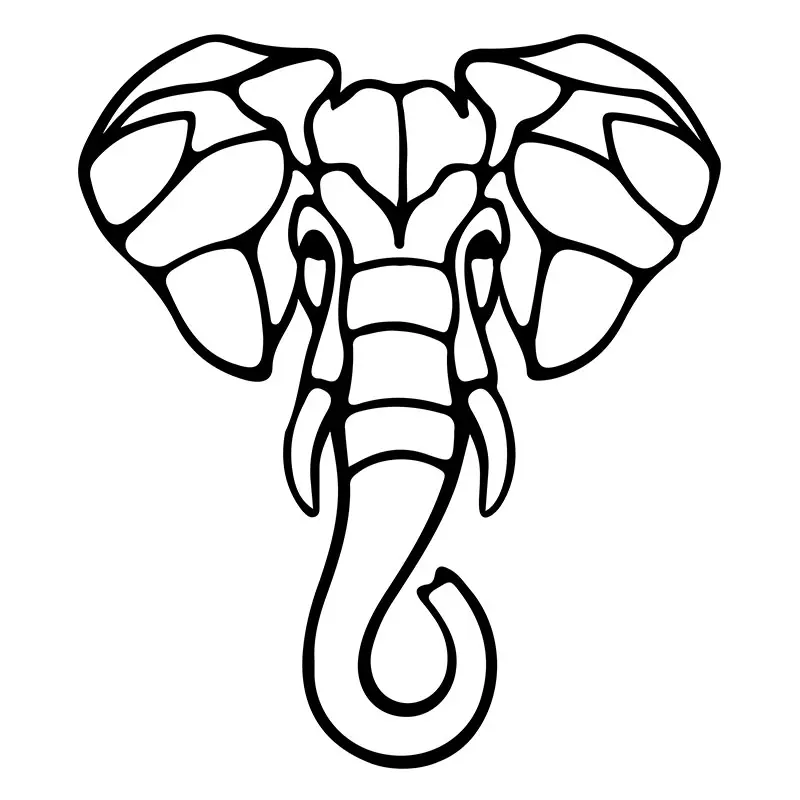 Tremendous African Elephant Tattoo Vector Art