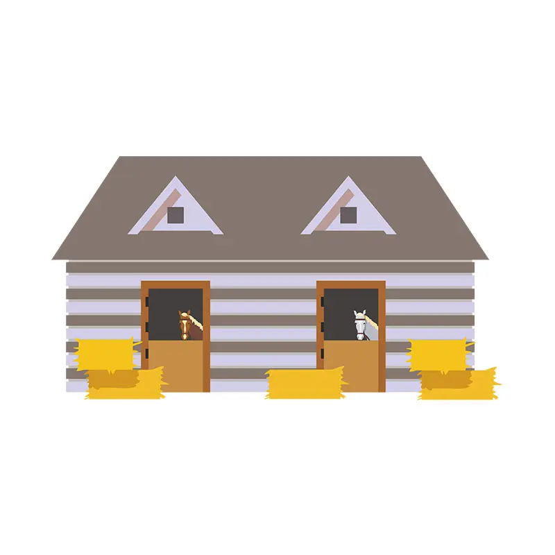 Standard Horse Stable Vector Art