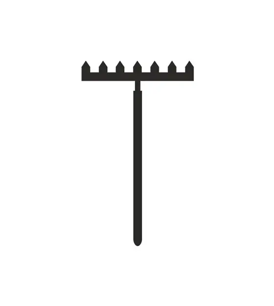 Handy Garden Leaf Rakes Silhouette Art