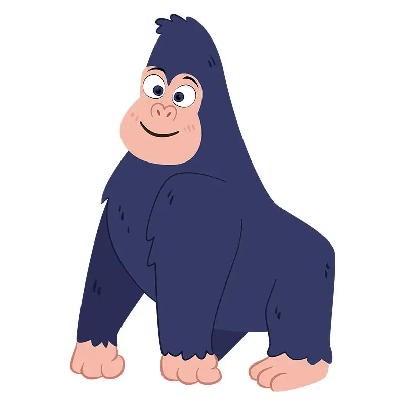 Cute Gorilla Vector Art