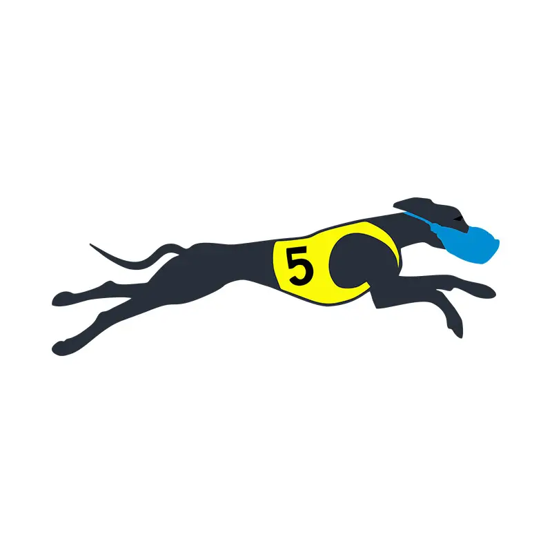 Number 5 Race Dog Vector Art