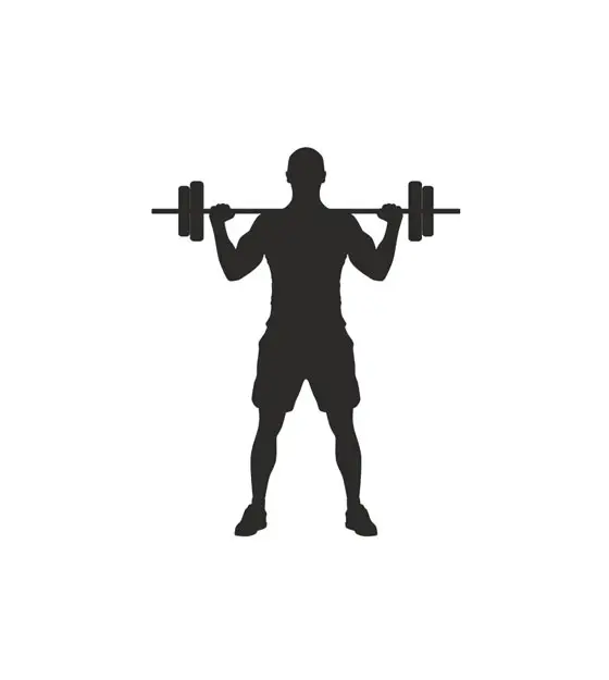 Barbell Overhead Press Gym Exercise Silhouette Art