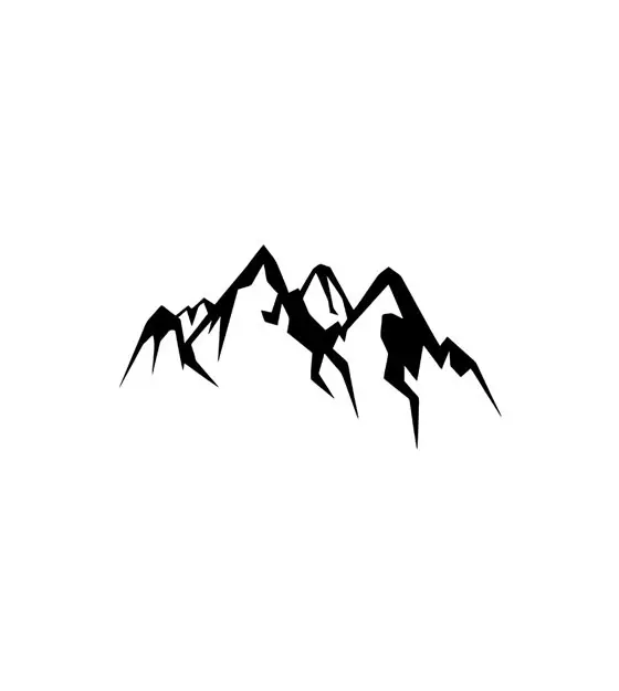High Mountain Peak Camping Silhouette Art