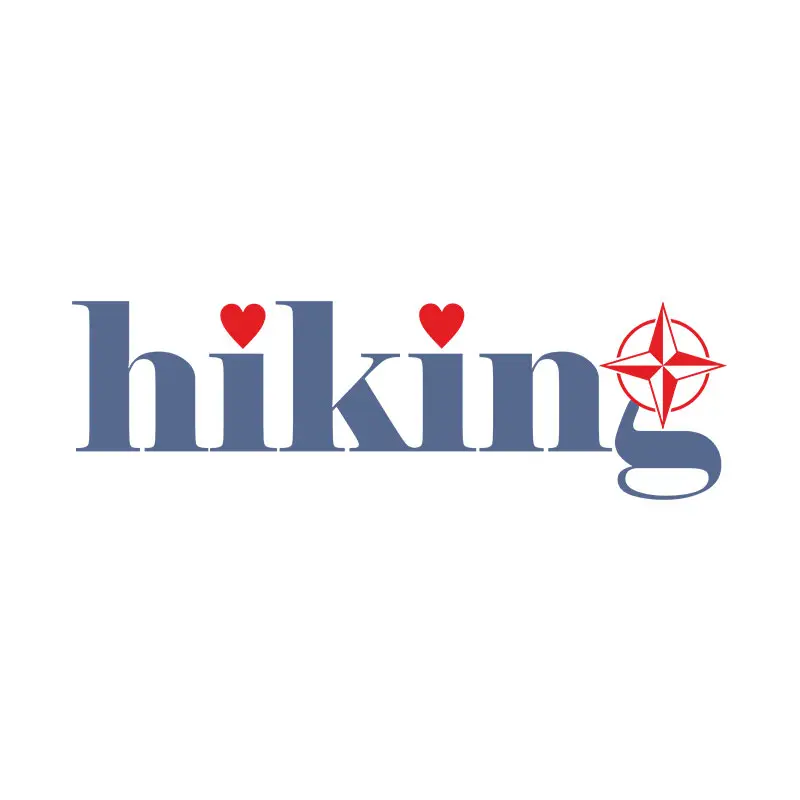 Lovely Hiking Title with Compass Vector Art