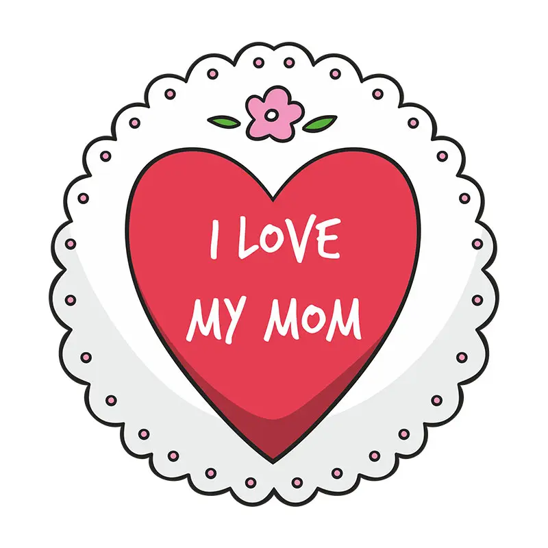 I Love My Mom Vector Art