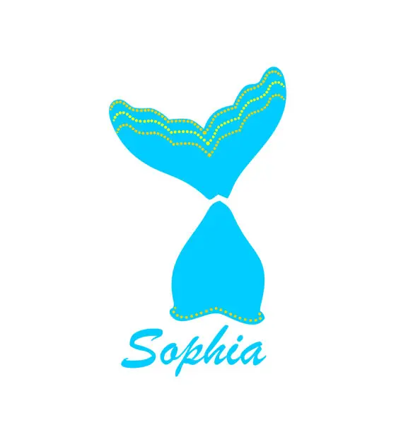 Sophia Robin Egg Blue Upside Mermaid Tail Vector Art