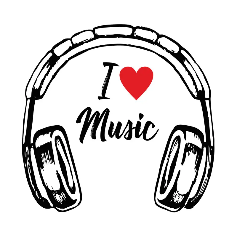 I Love Music Vector Art