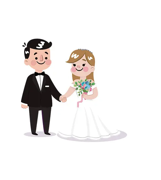 Bride and Groom Vector Design