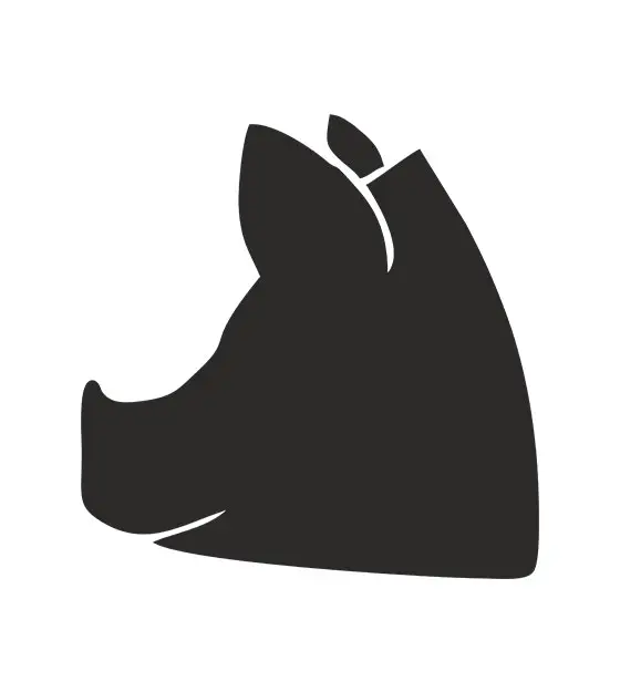 Pig Face Silhouette Art